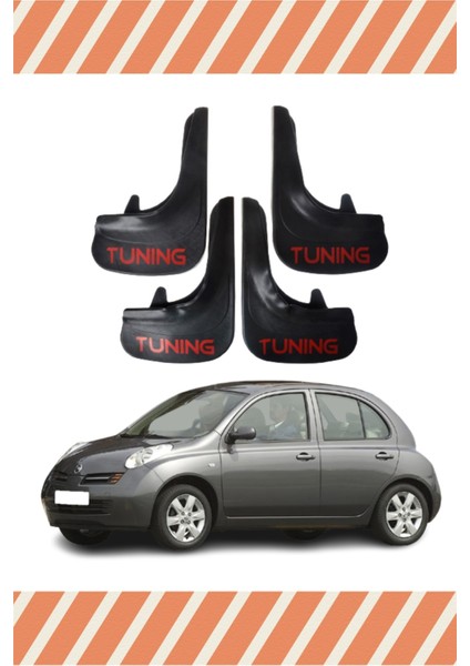 Nissan Micra Tunıng Yazılı 4'lü Tozluk Çamurluk Paçalık