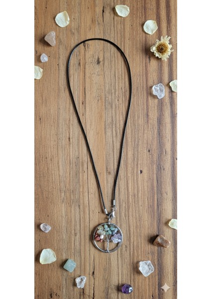 Hayat Ağacı Çakra Kolye - Siyah Zincirli, Enerji Dengeleyici Takı modelleri