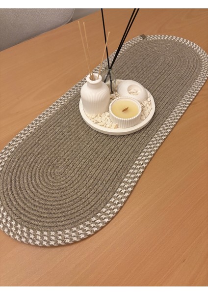 Herakles Amerikan Servis El Yapımı Pamuklu Natural Jüt Örme Desenli Runner 30X80 fiyatları