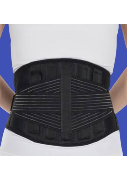 S1-1505 Ekstra Kemerli Balenli Sporcu Bel Korsesi - Siyah