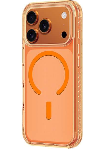 iPhone 17 Pro Uyumlu Kılıf M-Safe Şarj Özellikli Airbag Amazingthing Titan Pro Serisi Kapak Turuncu modelleri