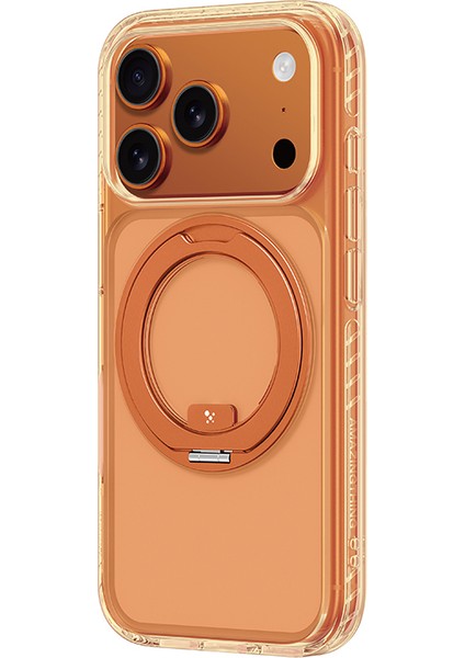 iPhone 17 Pro Uyumlu Kılıf M-Safeli Airbag Standlı Amazingthing Titan Pro Magspin Kapak Turuncu modelleri