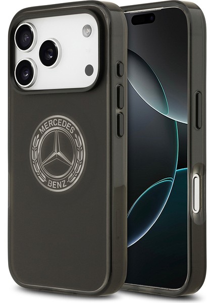 iPhone 17 Pro Uyumlu Kılıf Mercedes Benz Lisanslı M-Safeli Buzlu Pc Nostaljik Yıldız Kapak Siyah