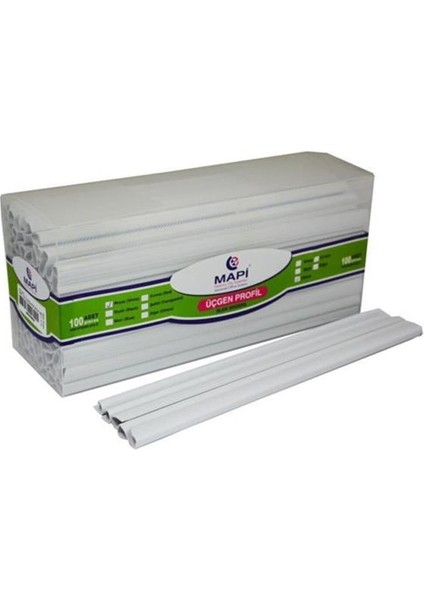 Mapi Profil Sırtlık Plastik Orta Üçgen 50-90 Sy (100 Lü) 10 mm Beyaz 214 10 00