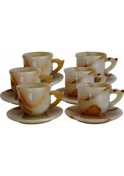 El Yapımı Oniks Doğal Taş Fincan Seti – 2’li & 6’lı Takım Seçenekleri – Şık Dekoratif Kahve Fincanı – Doğal Desenli Lüks Taş Tasarım