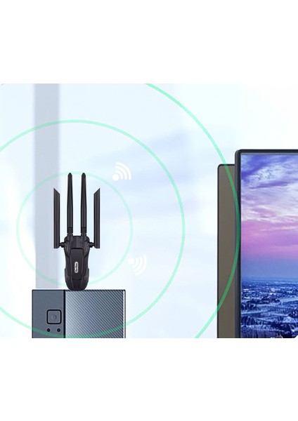 GD-WPS015 Wi-Fi USB Adaptörü Wi-Fi Sinyal Güçlendirici 900MBPS Siyah fiyatları