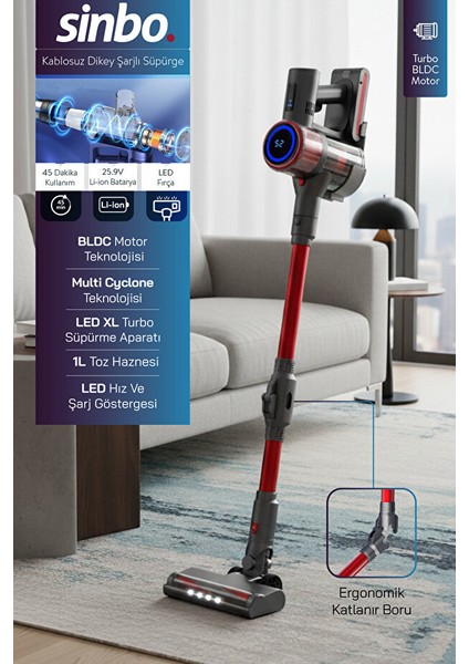 SVC-8622 Elektrikli Dik Süpürge