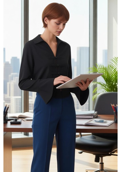 Kadın Büzgü Detaylı Crop Gömlek Modern Şıklık Uzun Kollu Tasarım Fonksiyonel Dayanıklı Şık modelleri