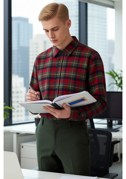 Erkek Ekose Flanel Gömlek Günlük Giyimde Konfor ve Bir Arada Sunan Bir Parça Fonksiyonel Şık fırsatları