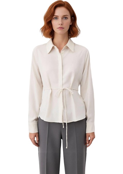 Kadın Bağlama Detaylı Dokulu Transparan Gömlek Şık Görünümünüzü Tamamlayacak Özel Tasarım Spor fırsatları