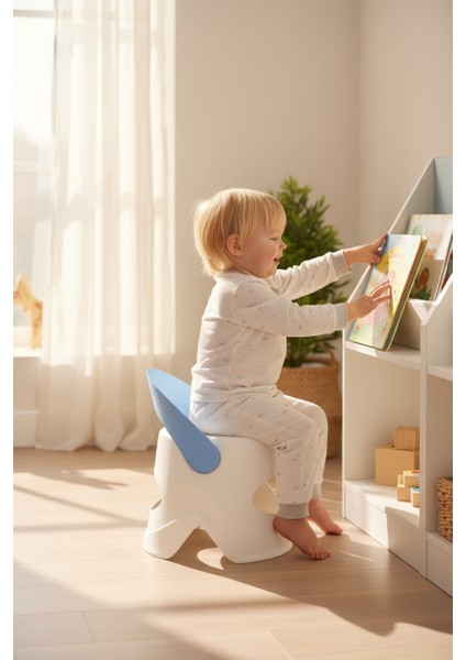 Katlanır Çocuk Oturma ve Tırmanma Taburesi - Plastik Kaydırmaz Çocuk Sandalyesi 45 kg Mavi fırsatları