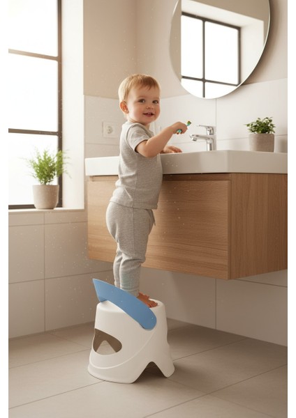 Katlanır Çocuk Oturma ve Tırmanma Taburesi - Plastik Kaydırmaz Çocuk Sandalyesi 45 kg Mavi indirimleri