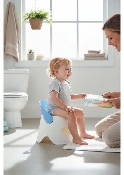 Katlanır Çocuk Oturma ve Tırmanma Taburesi - Plastik Kaydırmaz Çocuk Sandalyesi 45 kg Mavi