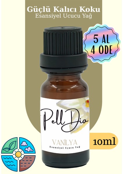 Vanilya Esansiyel Uçucu Yağ, Buhurdanlık Yağı, Difüzör Esansı, Oda Kokusu 10ML