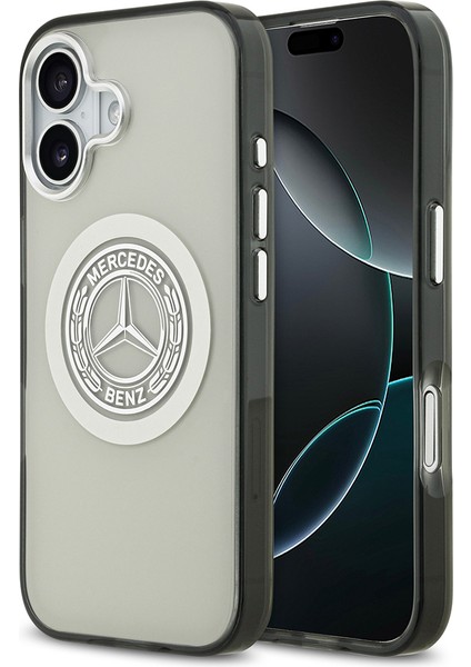iPhone 17 Uyumlu Kılıf Mercedes Benz Lisanslı M-Safeli Çift Katmanlı Pc Nostaljik Yıldız Kapak Gri