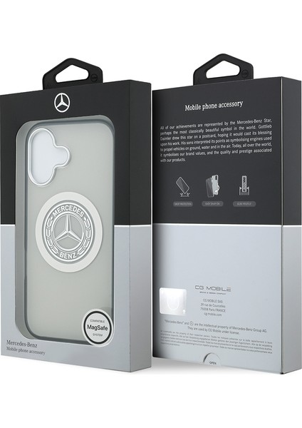 iPhone 17 Uyumlu Kılıf Mercedes Benz Lisanslı M-Safeli Çift Katmanlı Pc Nostaljik Yıldız Kapak Gri