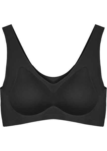 Siyah Dikişsiz Lazer Kesim Sütyen Çıkarılabilir Pedli Kadın Hayalet Sütyen