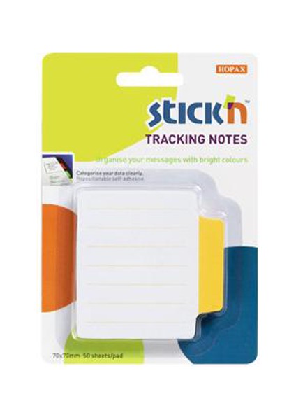 Hopax Stıckn Yapışkanlı Not Kağıdı Çizgili Sep.50 Yp 70X70 Beyaz Sarı 21484