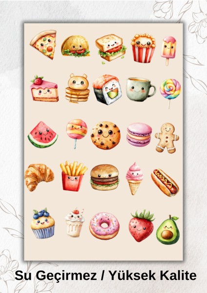 Kawaii Yemek, Çizgifilm Temalı, Sticker Ajanda Bullet Journal YRM027
