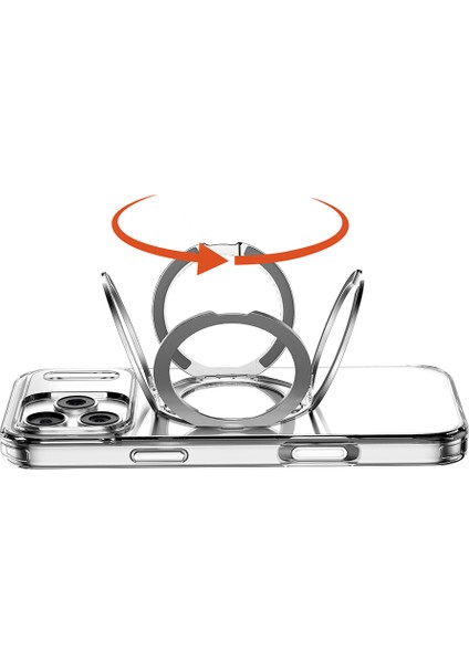 iPhone 17 Pro Max Uyumlu Kılıf M-Safeli Standlı Airbag Tasarımlı Mutural Fresh Serisi Kapak Şeffaf