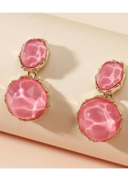 Modern Tasarım Daire Küpeler-Kc Altın Kaplama