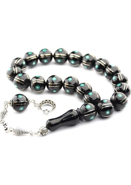 Maskot Yeşil Firuze Karpuz Işlemeli Oltu Sıkma Tespih fiyatları