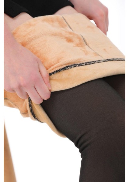 Yüksek Bel Içi Kürklü Peluş Çorap Tayt fiyatları