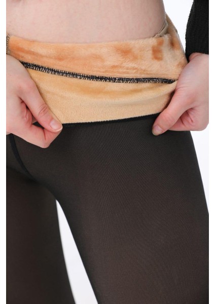 Yüksek Bel Içi Kürklü Peluş Çorap Tayt modelleri