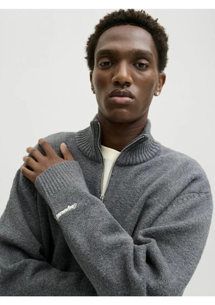 Jack Jones Norrebro Fermuarlı Yaka Loose Fit Erkek Kazak 12282749 modelleri