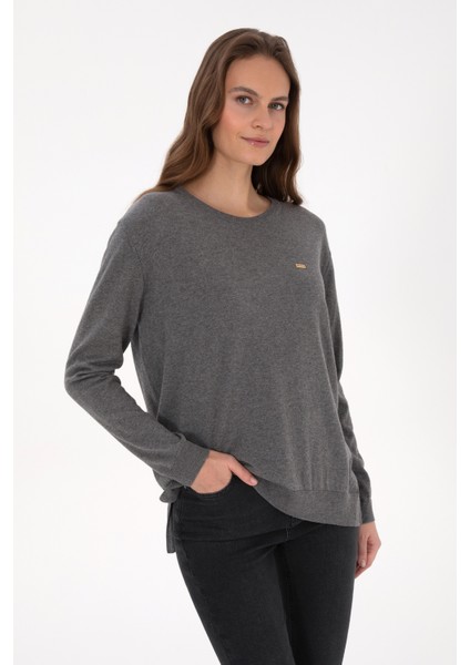 Kadın Gri Melanj Kazak /triko 50313579-VR086