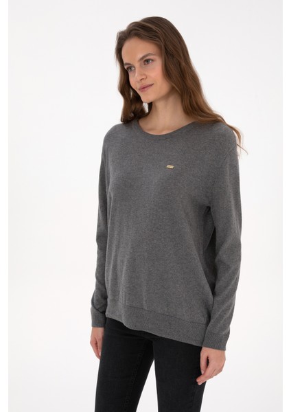 Kadın Gri Melanj Kazak /triko 50313579-VR086 modelleri