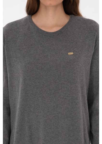 Kadın Gri Melanj Kazak /triko 50313579-VR086