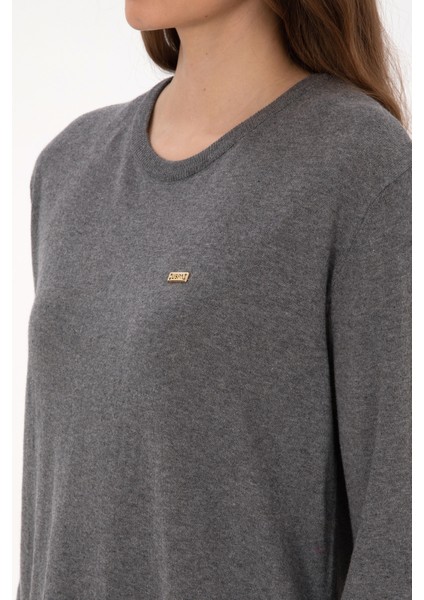 Kadın Gri Melanj Kazak /triko 50313579-VR086