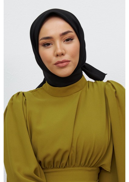 Siyah Silk Home Düz Twill Polyester Eşarp fiyatları