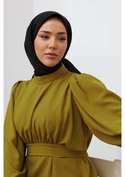 Siyah Silk Home Düz Twill Polyester Eşarp modelleri