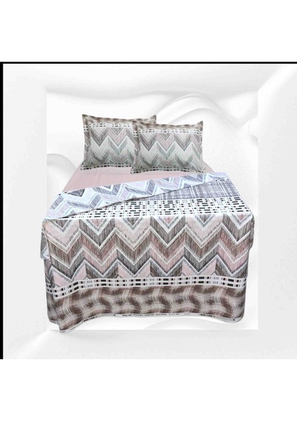 Ç.KIŞILIK%100 PAMUKLU(200X225 Nevresim)Lastikli Çarşaf 180X200X30(FERMUARLI Yastık Kılıfı 50X70