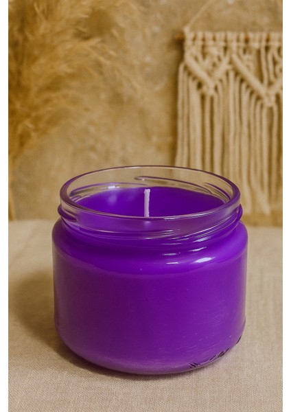 Mor Renk Cam Kavanoz Mum – 330 gr Sandal Ağacı Kokulu – Dekoratif & Huzur Veren modelleri