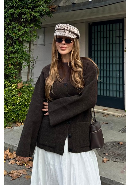 Kahverengi Çift Cepli Hırka - 04622