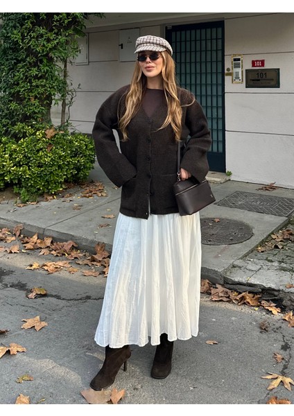 Kahverengi Çift Cepli Hırka - 04622 fırsatları