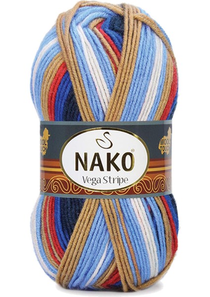 5 Adet Vega Stripe Premium Akrilik El Örgü İpi Yünü No: 82411 indirimleri