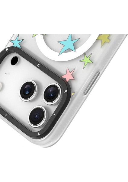 iPhone 17 Pro Uyumlu Kılıf M-Safe Şarj Özellikli Airbagli Youngkit Sweathart Serisi Kapak Gri