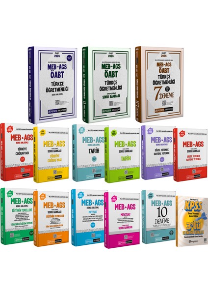 2026 Meb Ags Öabt Türkçe Öğretmenliği Konu Anlatımı-Çözümlü Soru Bankası-7 Deneme-Ags Konu Soru Seti