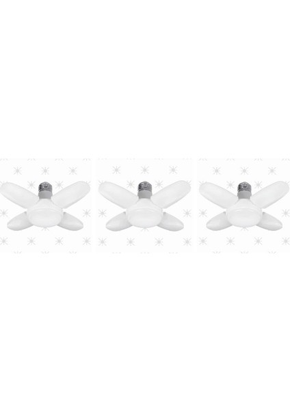 CT-1151 30 Watt 4 Kollu Pervane LED Ampul 6500K Beyaz Işık E-27 Duy 3 Adet