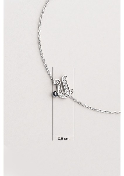 U Harfi 18 Ayar Beyaz Altın Kaplama 19 cm Gümüş Nazar Bileklik fiyatları