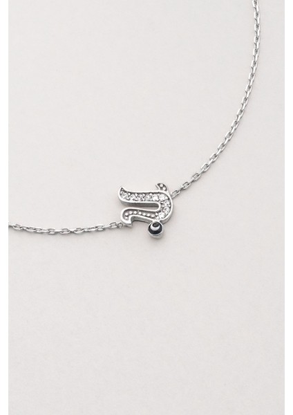 U Harfi 18 Ayar Beyaz Altın Kaplama 19 cm Gümüş Nazar Bileklik modelleri