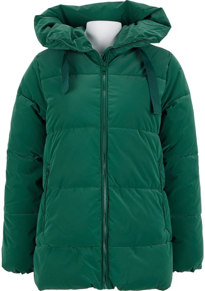 Koyu Yeşil Kadın Mont Onlece Puffer Coat Cs Otw
