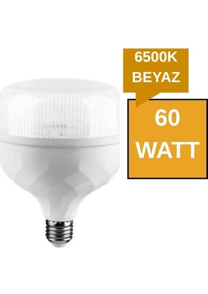 60 Watt Kristal Torch LED Ampul 6500K Beyaz 10LU Paket