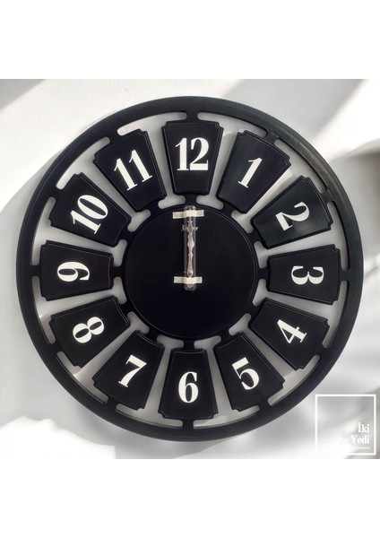 Eckhart 70 cm Siyah Büyük Duvar Saati – Modern Duvar Dekoru Ev Ofis Hediyesi Kullanışlı Hediyelik