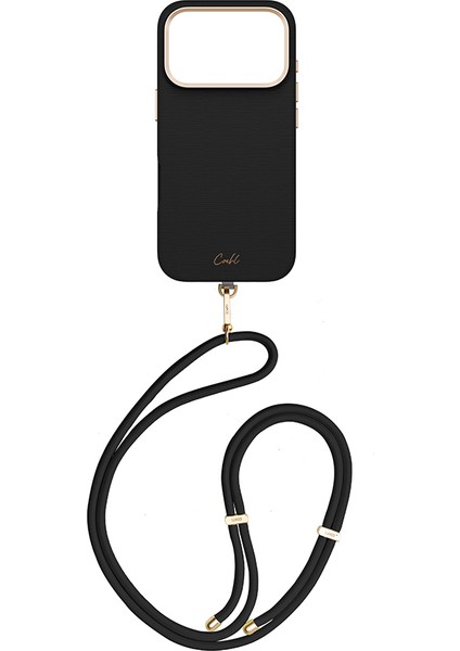 iPhone 17 Pro Uyumlu Kılıf M-Safe Şarj Özellikli Askı Ipli Coehl Mirelle Kapak Siyah fiyatları