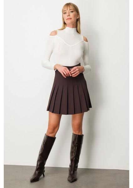 Kadın Piliseli Tenis Etek 2005 Kahverengi modelleri